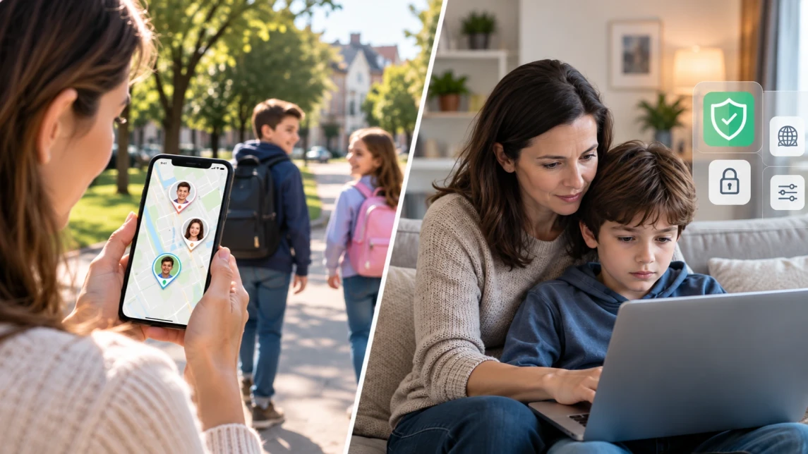 Illustration for the article: Family Tracker vs Parental Control