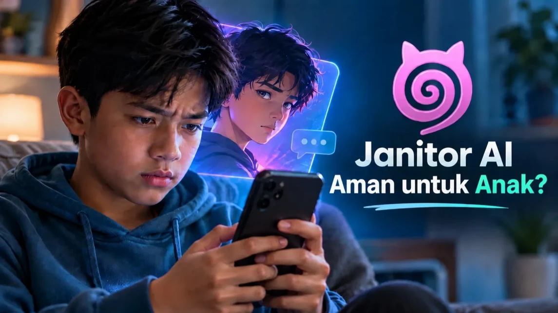 Ilustrasi untuk artikel: Janitor AI Aman untuk Anak? 7 Risiko + 5 Tips untuk Orang Tua