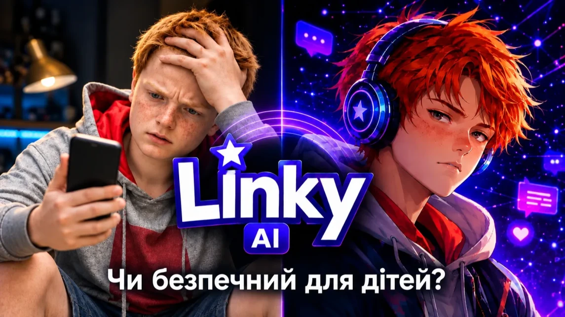 Ілюстрація до статті: Чи безпечний Linky AI для дітей? Огляд додатку Linky для батьків