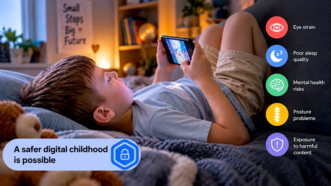 Illustration for the article: Screen Time and Child Development: What Are the Risks?