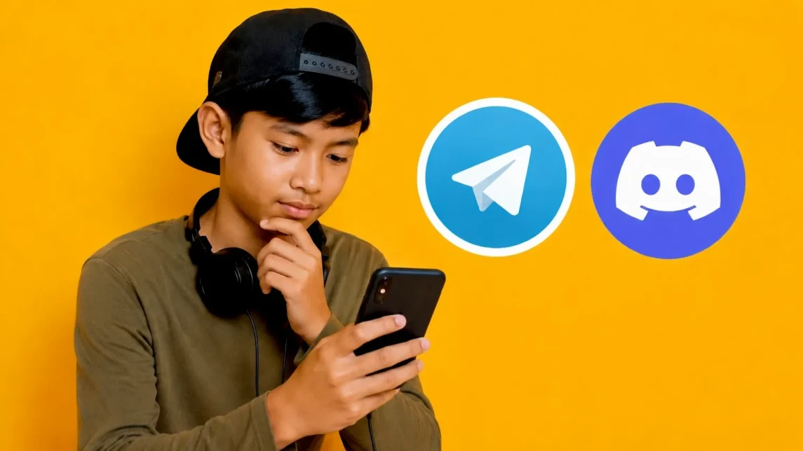 Ilustrasi untuk artikel: Discord vs Telegram untuk Remaja: Mana yang Lebih Aman?
